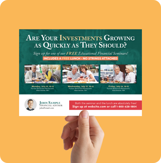 experienced direct mail postcard designers designing postcards