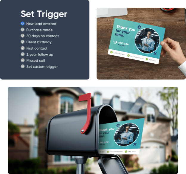 marketing postcards sent automatically using triggers