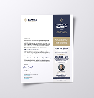 bank letter product sample