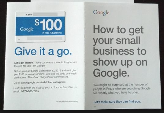 google adword credit mailer