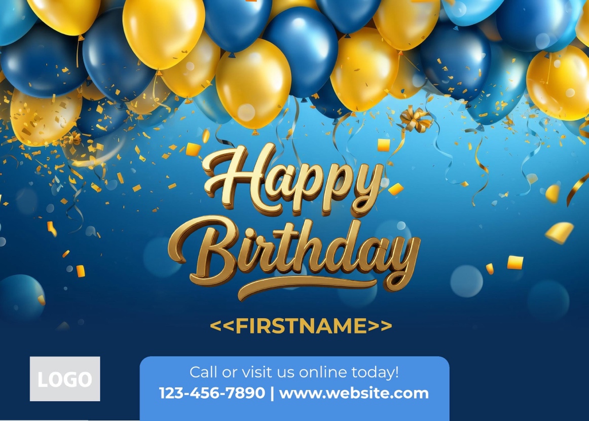 happy birthday automated postcard