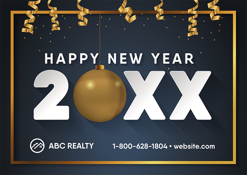 real estate holiday postcard